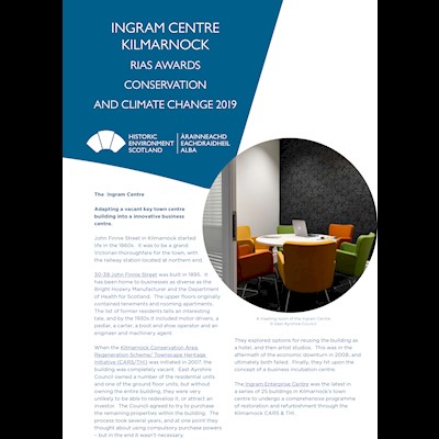 Front cover of the Ingram Centre case study.