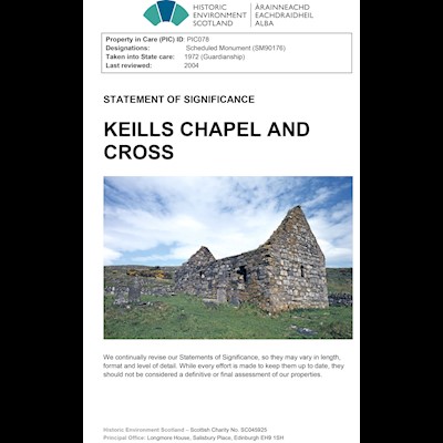 Front cover of Keills Chapel and Cross Statement of Significance