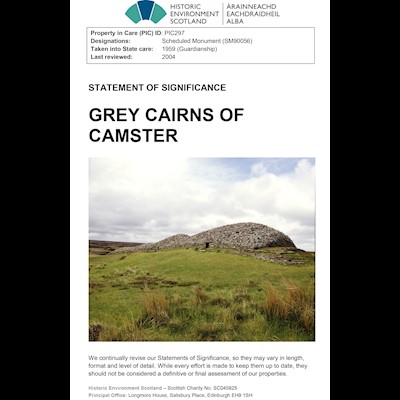 Front cover of Grey Cairns of Camster Statement of Significance