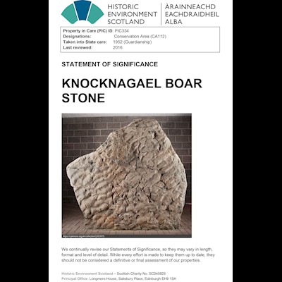 Front cover of Knocknagael Boar Stone Statement of Significance