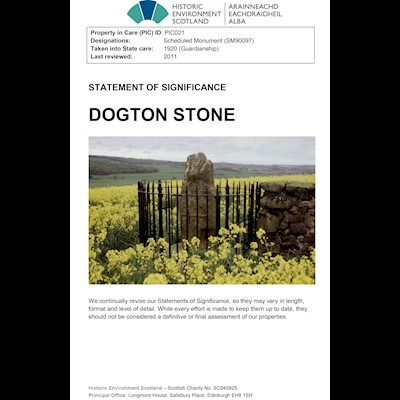 Front cover of Dogton Stone Statement of Significance