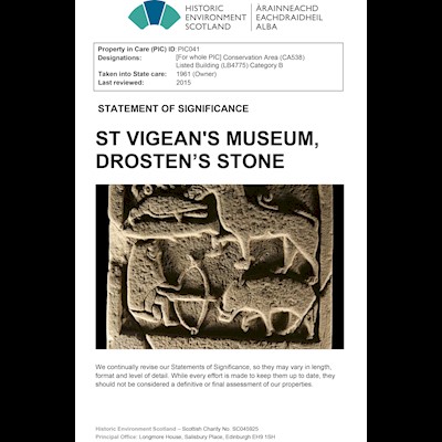 Front cover St Vigeans, Drosten’s Stone - Statement of Significance.