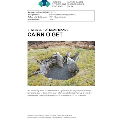 Front cover of Cairn o'Get statement of significance