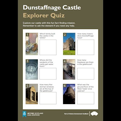 cover of dunstaffnage castle explorer quiz