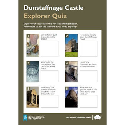 cover of dunstaffnage castle explorer quiz