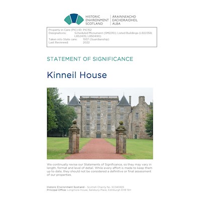 Front cover of Kinneil House Statement of Significance