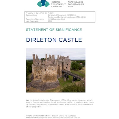 Front cover of Dirleton Castle Statement of Significance