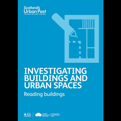 Cover of a document with a symbol of a pen and a building floor plan.