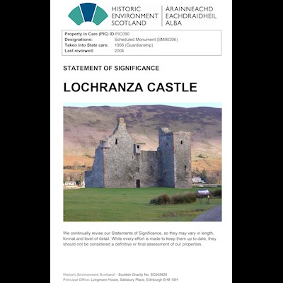 Front cover of Lochranza Castle Statement of Significance