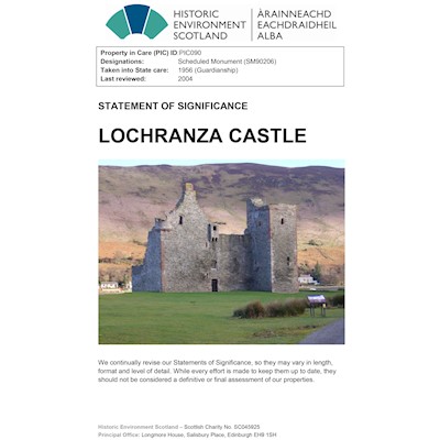 Front cover of Lochranza Castle Statement of Significance