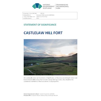 Front cover of Castlelaw Hill Fort Statement of Significance