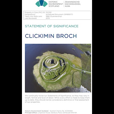 Front cover of Clickimin Broch Statement of Signii