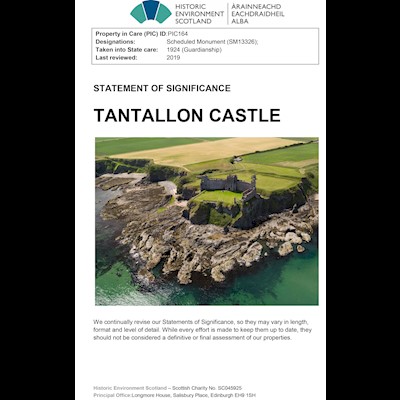 Front cover of Tantallon Castle Statement of Significance