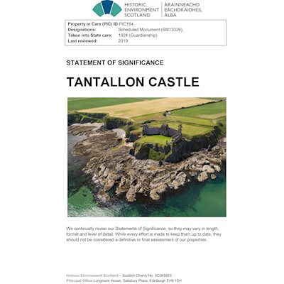 Front cover of Tantallon Castle Statement of Significance