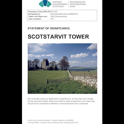 Front cover Scotstarvit Tower - Statement of Significance.