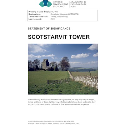 Front cover Scotstarvit Tower - Statement of Significance.