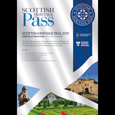 First page of Scottish Heritage Pass leaflet