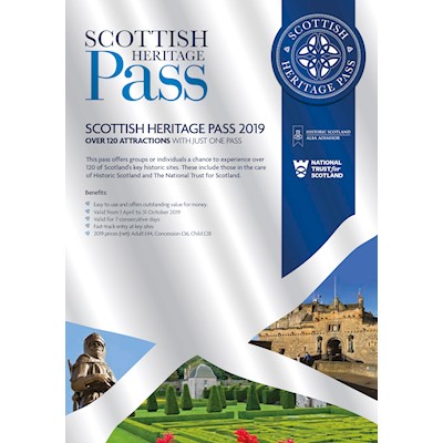 First page of Scottish Heritage Pass leaflet