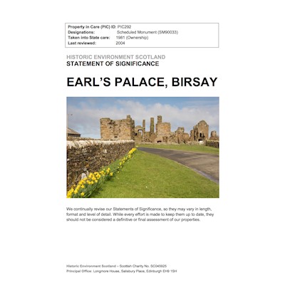 Earl's Palace, Birsay - Statement of Significance