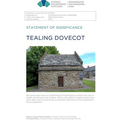Front cover of Tealing Dovecot Statement of Significance