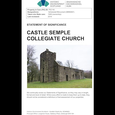 Front cover of Castle Semple Collegiate Church SoS
