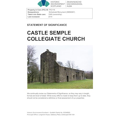 Front cover of Castle Semple Collegiate Church SoS