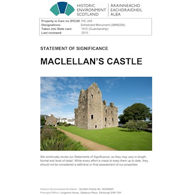 Front cover of MacLellan's Castle SoS
