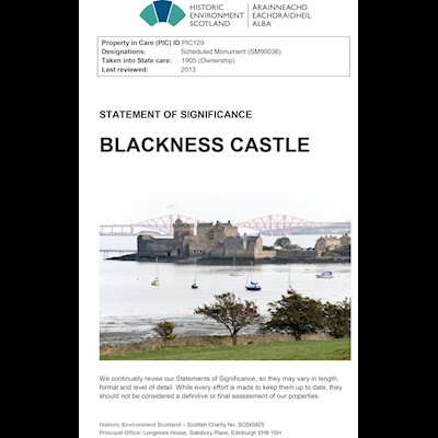 Front cover of Blackness Castle Statement of Significance