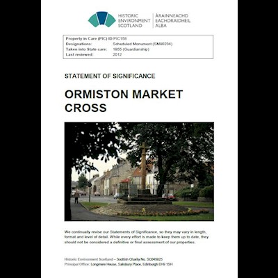 Front cover of Ormiston Market Cross Statement of Significance