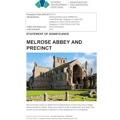Front cover of the Melrose Abbey & Precinct Statement of Significance