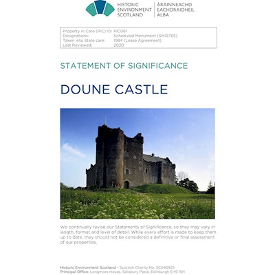 Front cover of Doune Castle Statement of Significance