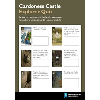 cover of the cardoness castle explorer quiz