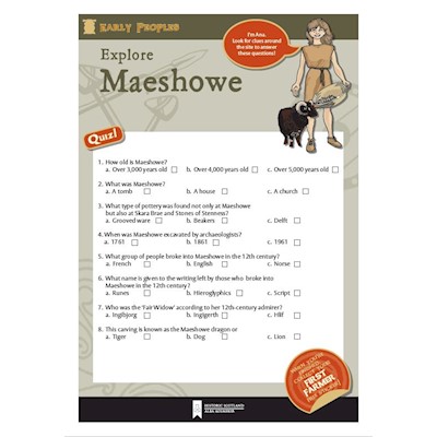 cover of the Explore Maeshowe Chambered Cairn Quiz