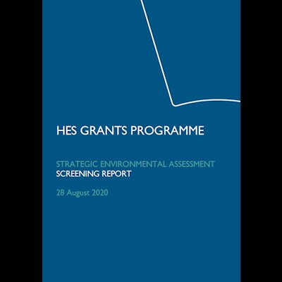 Front cover of Grants Programme - SEA Screening Report