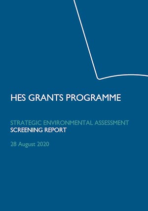 Front cover of Grants Programme - SEA Screening Report