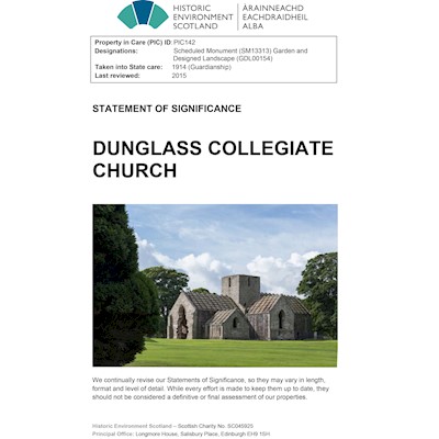front cover of Dunglass Collegiate Church statement of significance 