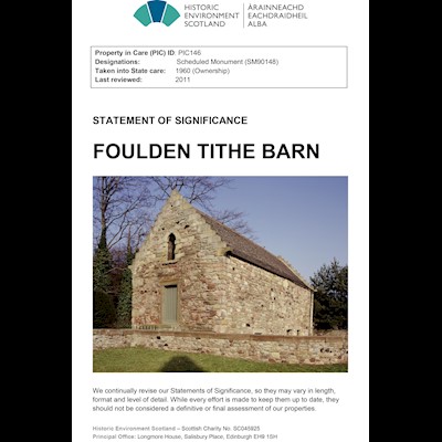 Front cover of Foulden Tithe Barn Statement of Significance