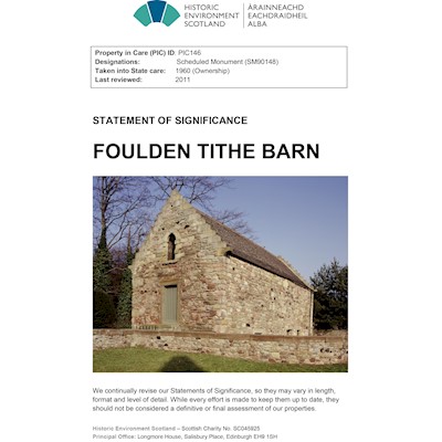 Front cover of Foulden Tithe Barn Statement of Significance