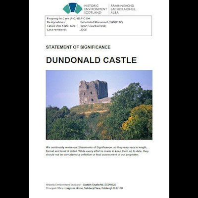 Front cover of Dundonald Castle Statement of Significance