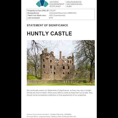Front cover of Huntly Castle Statement of Significance