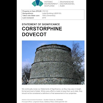 Front cover of Corstorphine Dovecot Statement of Significance