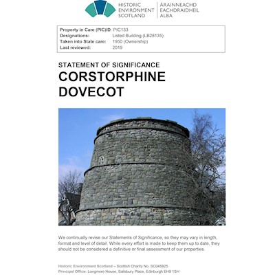 Front cover of Corstorphine Dovecot Statement of Significance