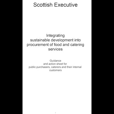 Integrating Sustainable Development into Procurement of Food and Catering Services