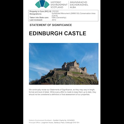 Front cover of Edinburgh Castle Statement of Significance 