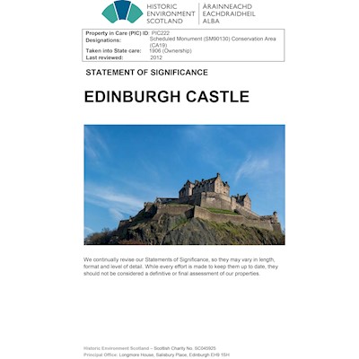 Front cover of Edinburgh Castle Statement of Significance 