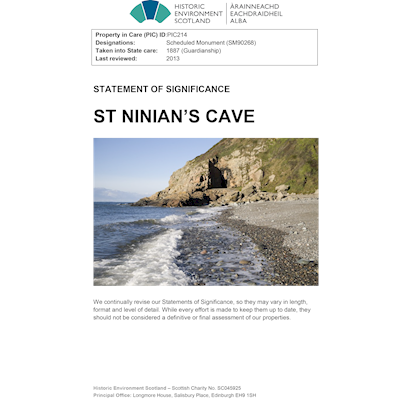 Front cover St Ninian's Cave - Statement of Significance.