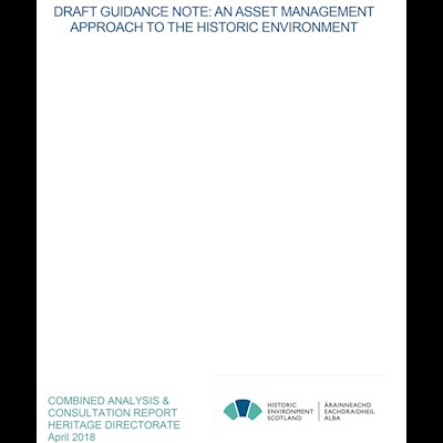 Cover of a document reading "Draft guidance note: an asset management approach to the historic environment"