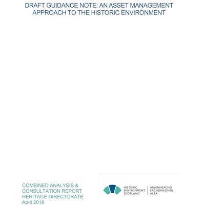 Cover of a document reading "Draft guidance note: an asset management approach to the historic environment"