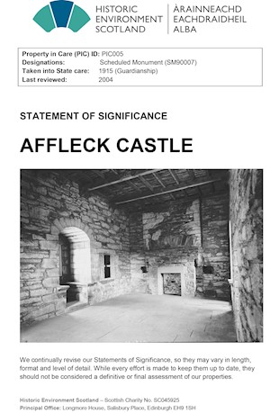 Front cover of Affleck Castle statement of significance