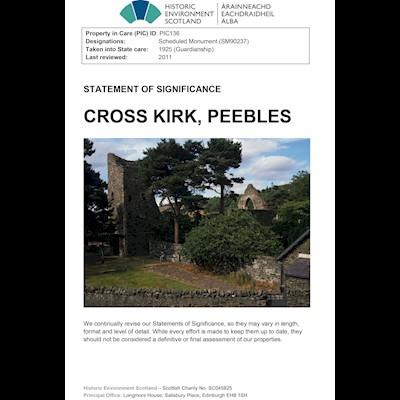 Front cover of Cross Kirk, Peebles, Statement of Significance